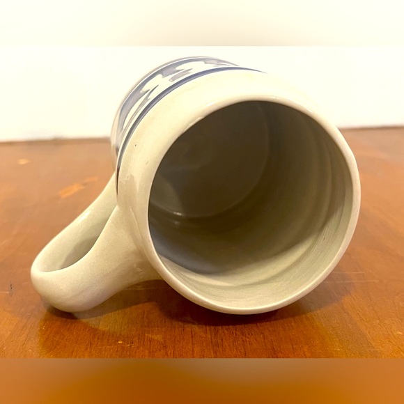 Williamsburg Pottery Stoneware Gray Blue Salt Glaze Oak Leaf Stein Mug Coffee - Picture 5 of 6